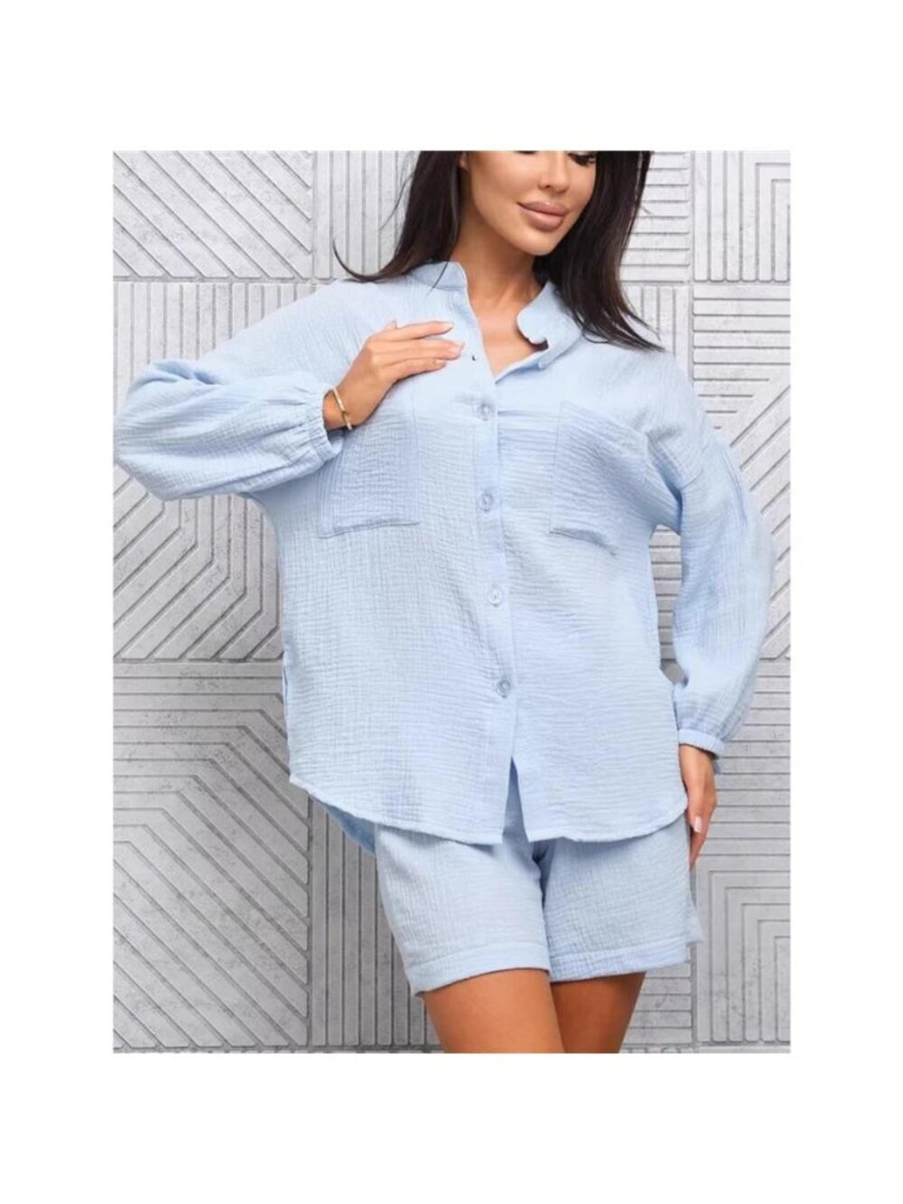 Button-Down Shirt and Shorts Set